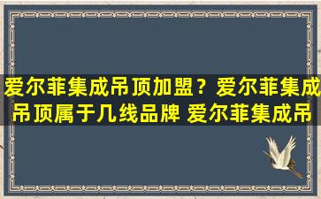 爱尔菲集成吊顶加盟？爱尔菲集成吊顶属于几线品牌 爱尔菲集成吊顶特色